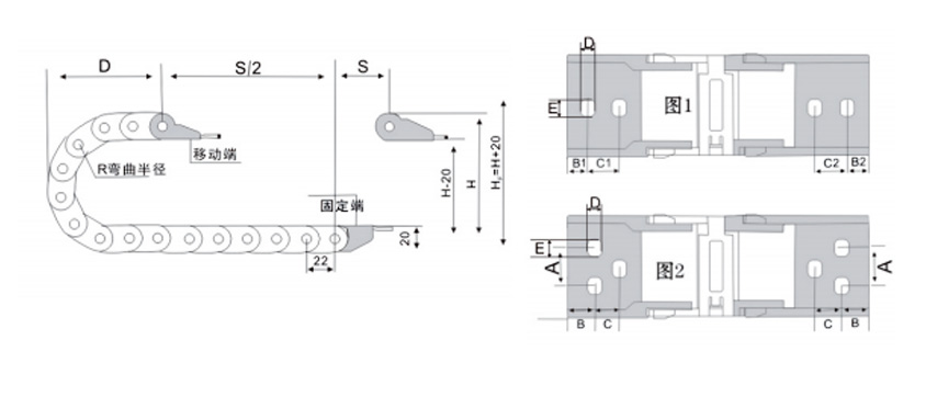 15系列便捷型拖鏈參數